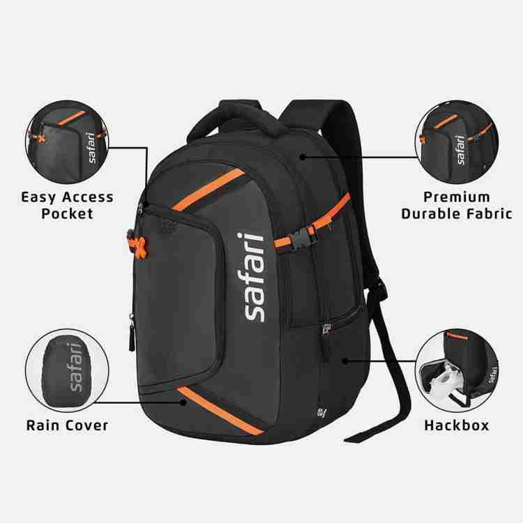 SAFARI Aero 1 Black School Backpack with Rain cover 38 L Backpack Black Price in India Flipkart