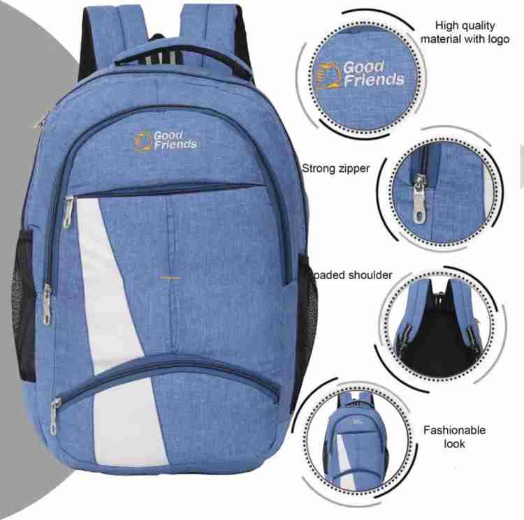 SPORT COLLECTION Water Resistant School Bag Backpack College Bag for Boys Girls 36 L Laptop Backpack Blue White Price in India Flipkart