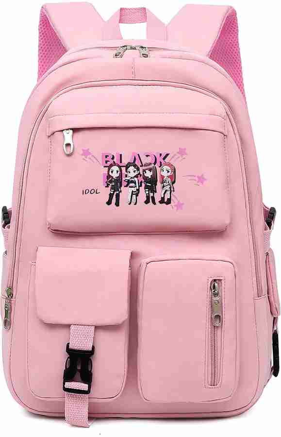 All black pink bookbag top