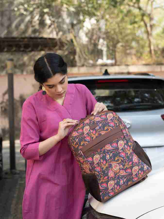 ZOUK Paisley Print Classic Backpack 16 L Laptop Backpack Pink Price in India Flipkart