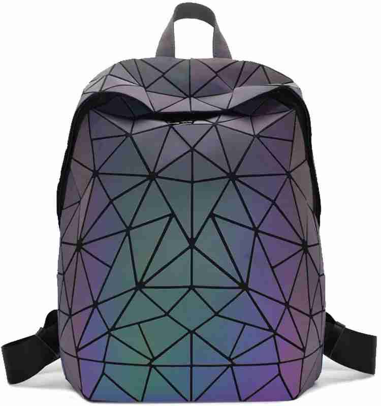 BATCAT Luminous Geometric Holographic Reflective Backpack Color Changing Bag 20 L Backpack