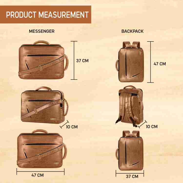 PROVOGUE CommuniPack The Ultimate Messenger Backpack Hybrid 20 L Laptop Backpack Tan Price in India Flipkart