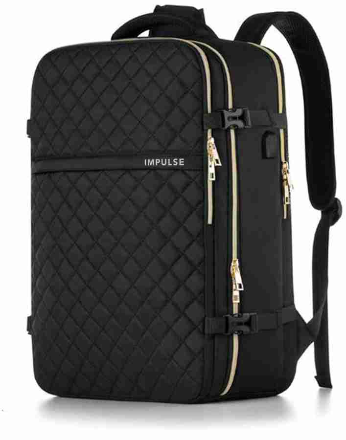 IMPULSE USB charging port Anti theft pocket business Office college Unisex Travel bag 40 L Laptop Backpack Black Price in India Flipkart