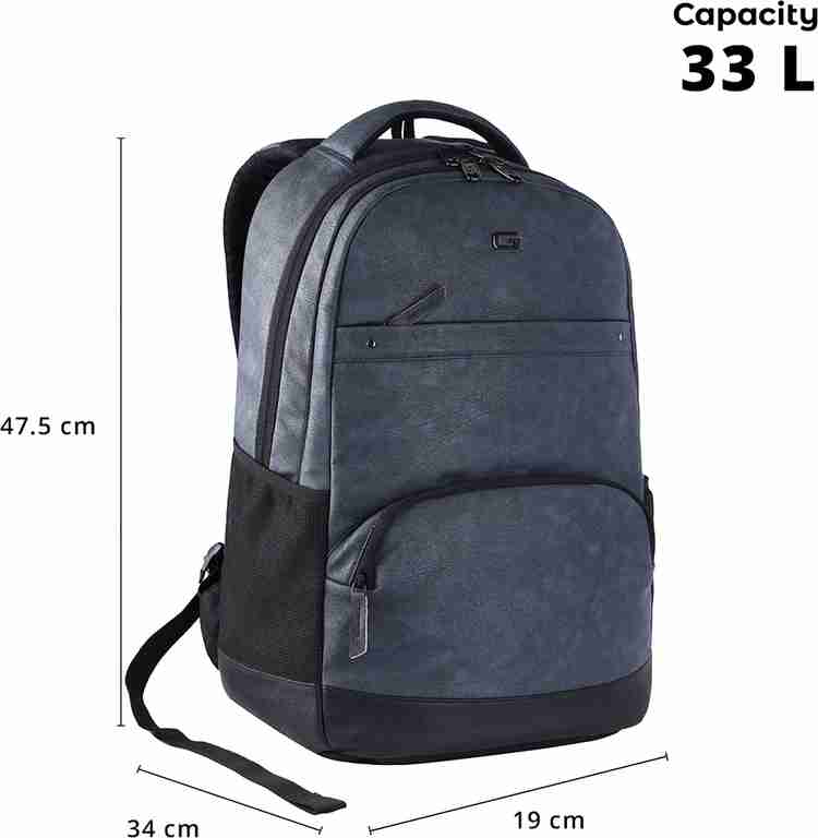 Gear Vintage 2 Leather without Anti Theft 33 L Laptop Backpack Navy Black Price in India Flipkart