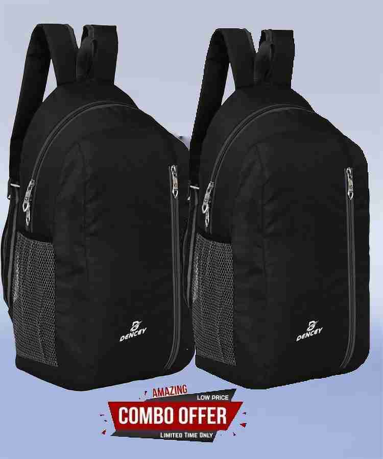 DENCEY Combo Branded 25L Laptop Backpack Lightweight ForSchoolCollageTutionOfficePicnic 25 L Backpack black Price in India Flipkart