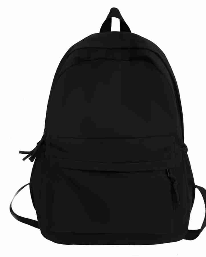 Solid black backpack online