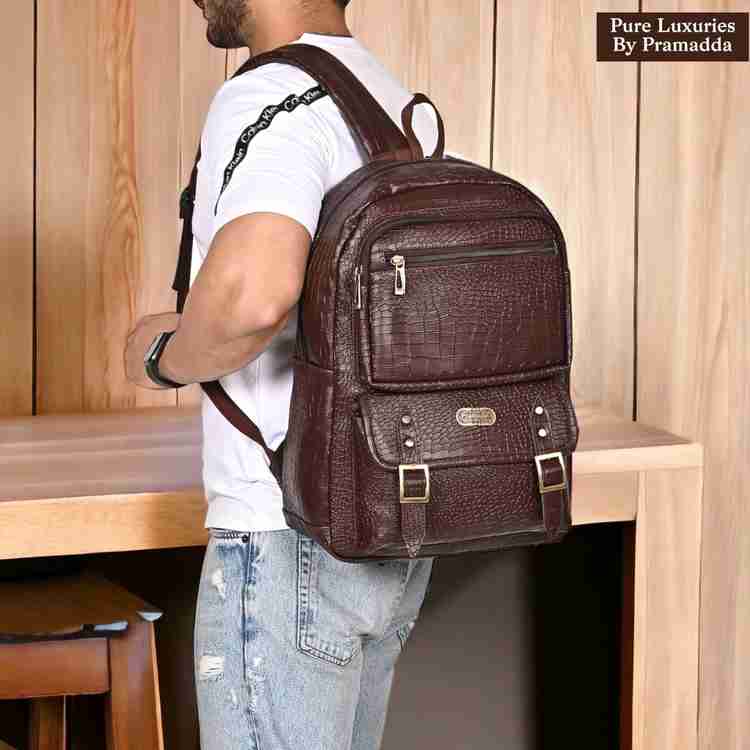 Flipkart Pramadda Pure Luxury Elegant Leather school bag for boys for class 8th 9th 10th 11th 12th Standard. Waterproof School Bag School Bag