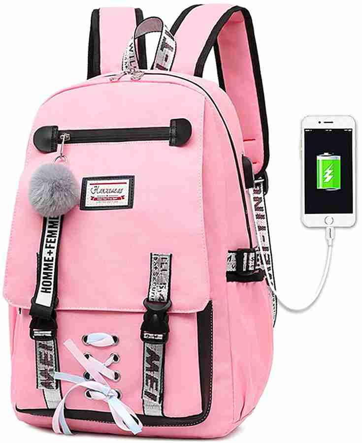 Flipkart maycreate Backpack Teens Schoolbag for Women Girls Bookbag USB Charging and Headset Port School Bag School Bag
