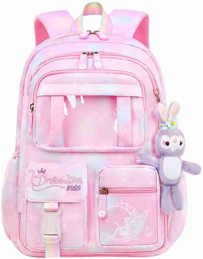 Flipkart Tlismi Cute Aesthetic School Bag With Multiple Pockets for Elementary School Girls Waterproof School Bag School Bag