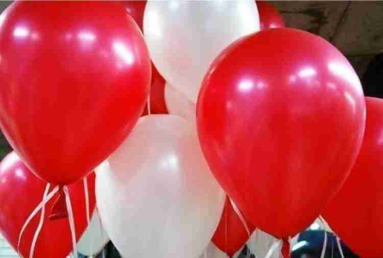 Sid pari saller Solid Birthday ballon red, white combo (  pack of 50 ). Balloon - Balloon