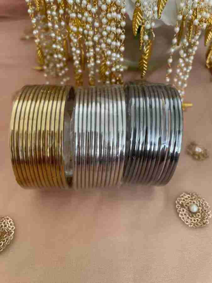 Metal on sale plain bangles