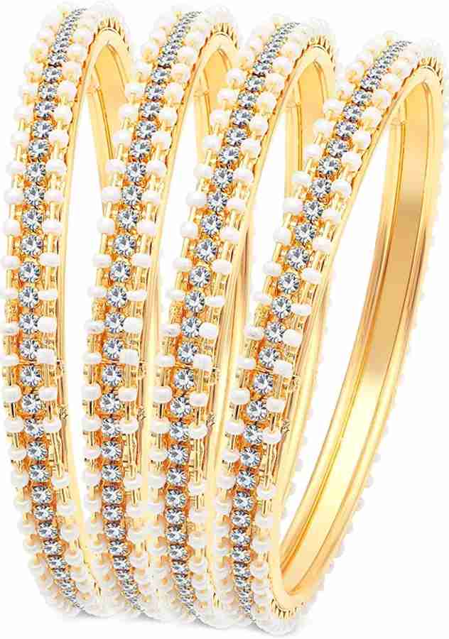 Jaya Steel Diamond Gold plated Bangle Price in India Buy Jaya Steel Diamond Gold plated Bangle Online at Best Prices in India Flipkart