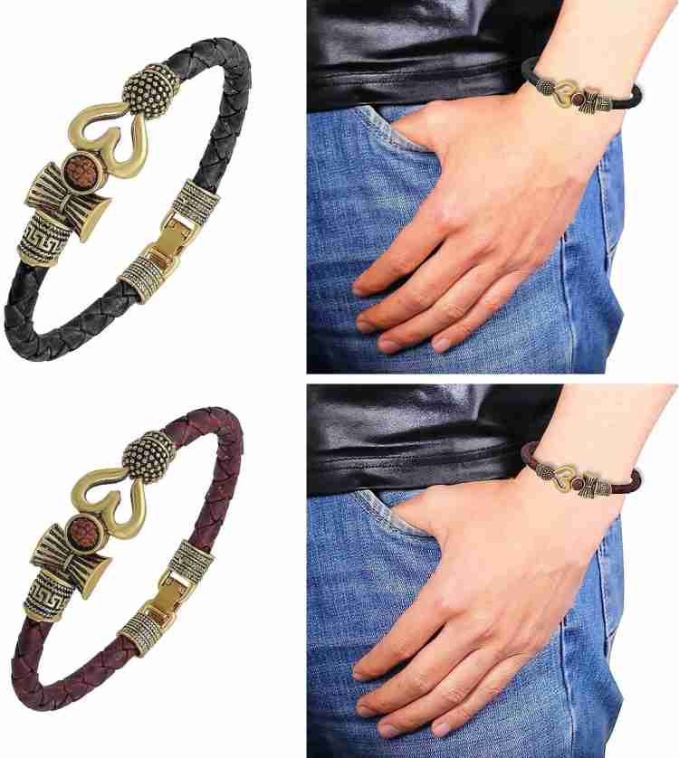 vs unique collections Leather Bracelet Set Price in India - Buy vs