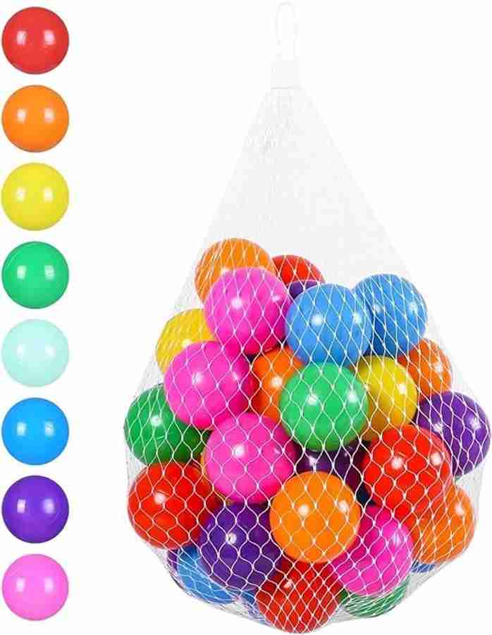 MINIKIDZ Plastic Medium Size Premium Balls Color Balls for Kids Pool Balls Set of 24 Pieces Balls for Baby Kids 6 cm Diameter Medium Size Size Ball Multi color Bath Toy