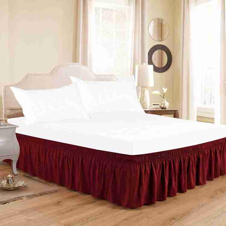 burgundy bed skirt king