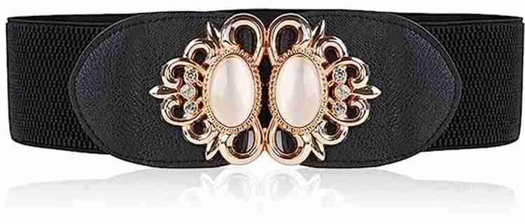 Women's black 2024 belts for dresses