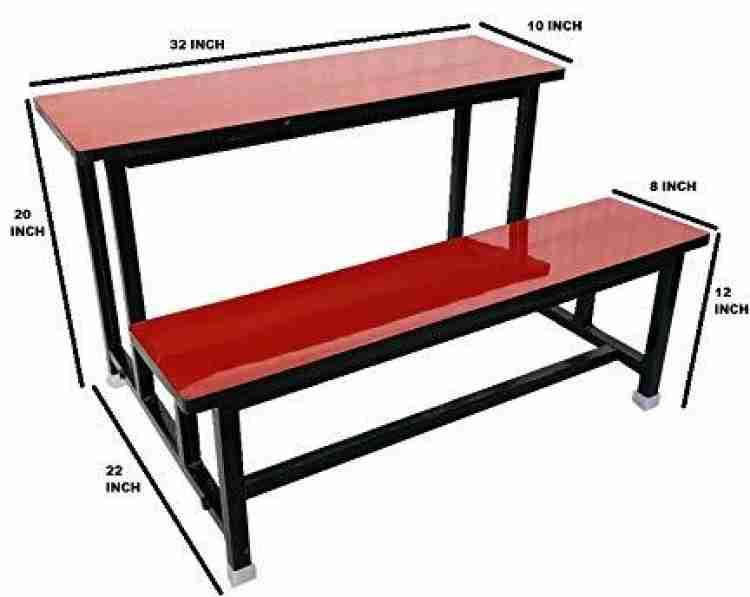 SOMRAJ Study Home Duel Desk Study Bench Table School Duel Desk