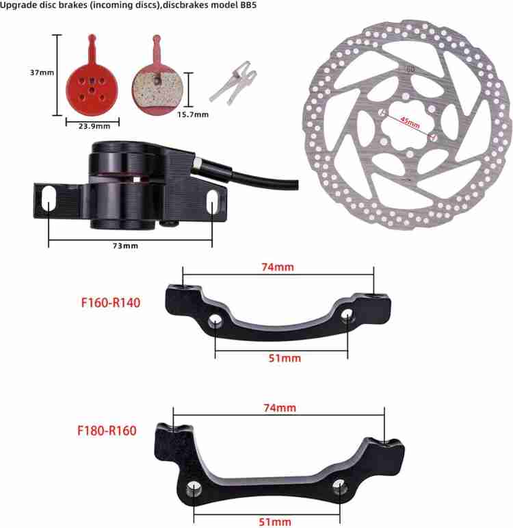 Hydraulic disc brake outlet kit for mountain bike