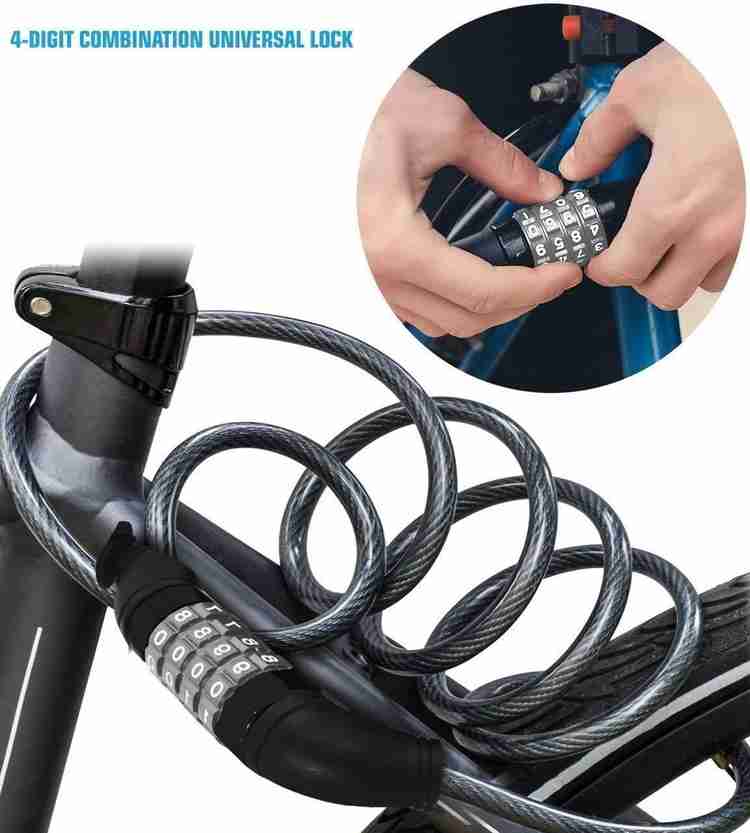 Inditradition 4 Digit Cycle Bike Lock Key Less with 4 Feet Cable Mounting Bracket Black Cycle Lock Price in India Buy Inditradition 4 Digit Cycle Bike Lock
