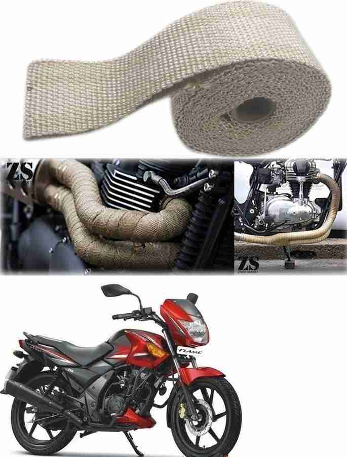 Znee Smart Silencer Wrap Cream Color for TVS Flame DS 125 Bike Exhaust Heat Shield Price in India Buy Znee Smart Silencer Wrap Cream Color for TVS Flame DS 125 Bike
