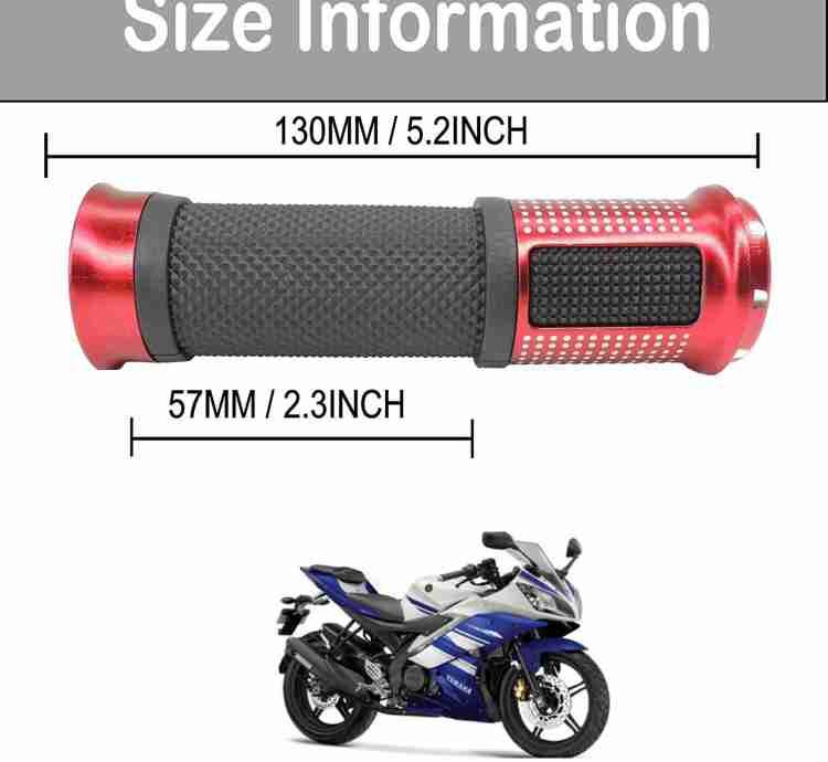 PRTEK Motorcycle Hand Grips Anti-Skid Handlebar Rubber Bar End 709