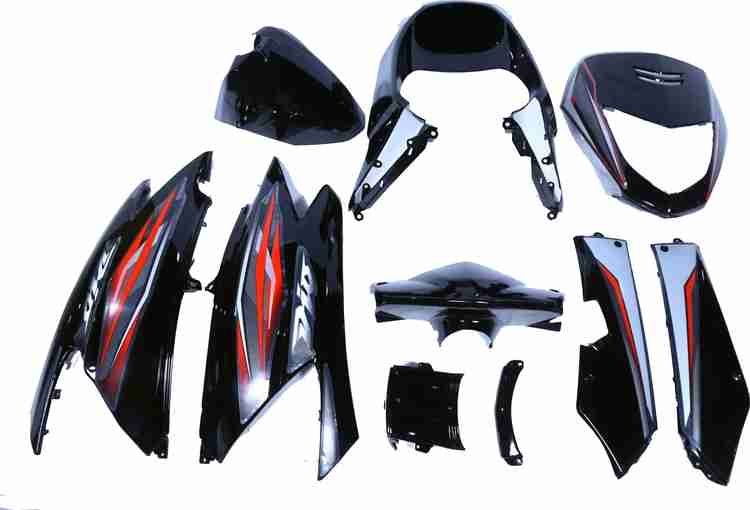 Grow Famous fit for full body kit dio old model black with red sticker Bike Headlight Visor Price in India Buy Grow Famous fit for full body kit dio old model