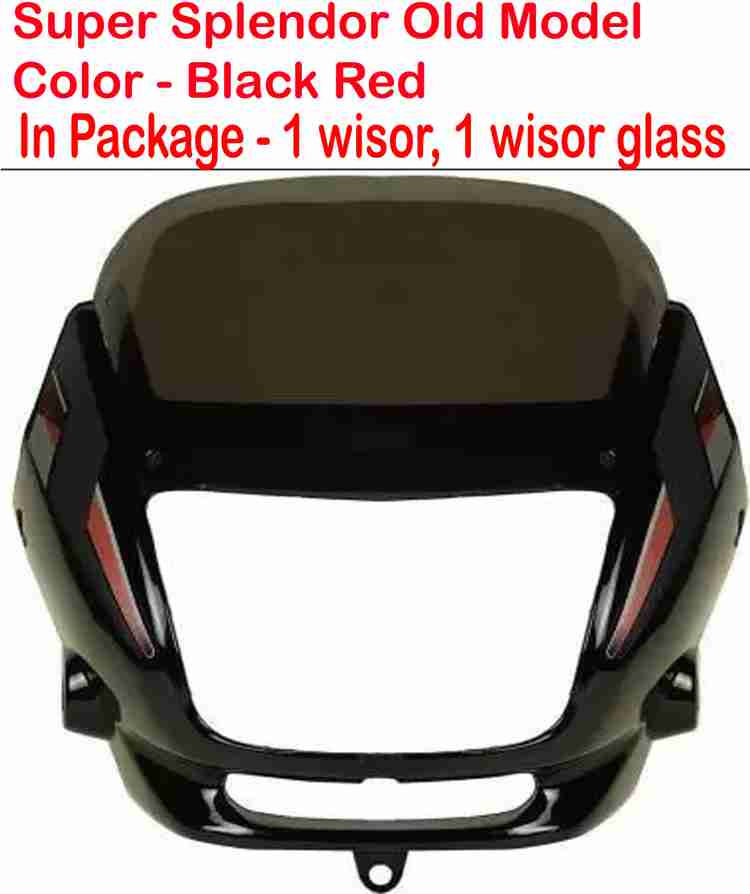 Shiv Ambba Heavy Quality BLACK RED Visor for SUPER SPLENDER Old Model with Wisor Glass Bike Headlight Visor Price in India Buy Shiv Ambba Heavy Quality BLACK RED Visor for SUPER