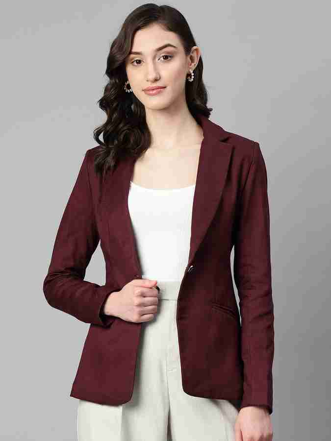 Maroon casual blazer cheap