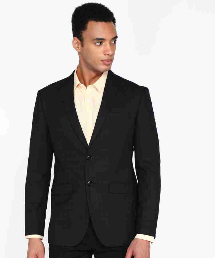 Solid single breasted casual men's blazer deals