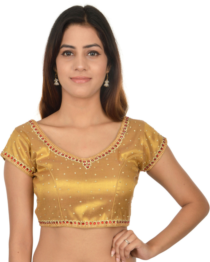 NISHTHA CREATION Round Neck Women Blouse - Buy DARK GOLDEN NISHTHA CREATION  Round Neck Women Blouse Online at Best Prices in India | Flipkart.com