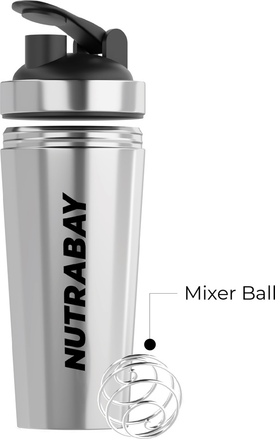 Nutrabay Retail Nutrabay Shaker Bottle 400ml Gymshark Metal