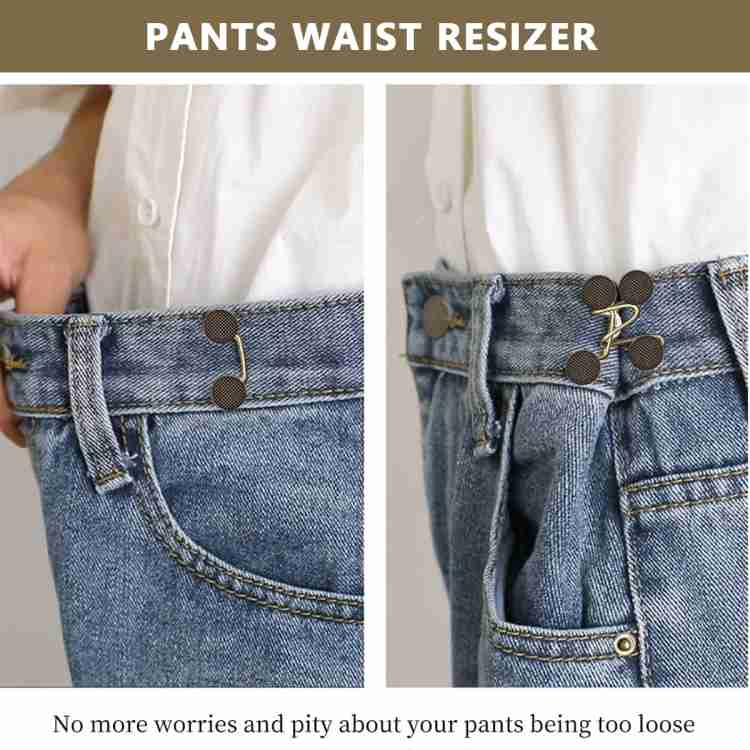 The buckle back waist adjuster - popular detail on jeans and trousers.