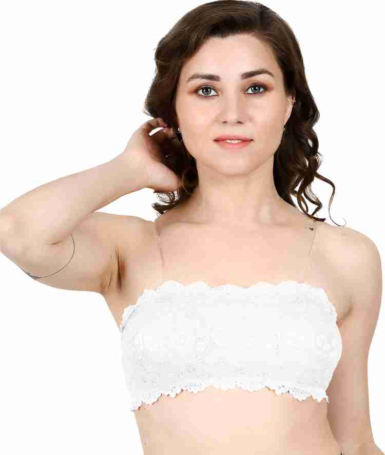 Lace Bralettes for Women Padded Bandeau Bra Strapless Tube Top