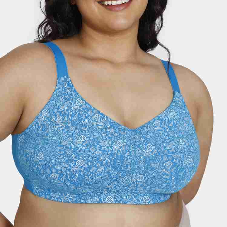 Buy Zivame Women's Cotton Non Padded Wired Casual Full Coverage Bra  (ZI010110M7ZBLUE0036F_Blue_36F) at