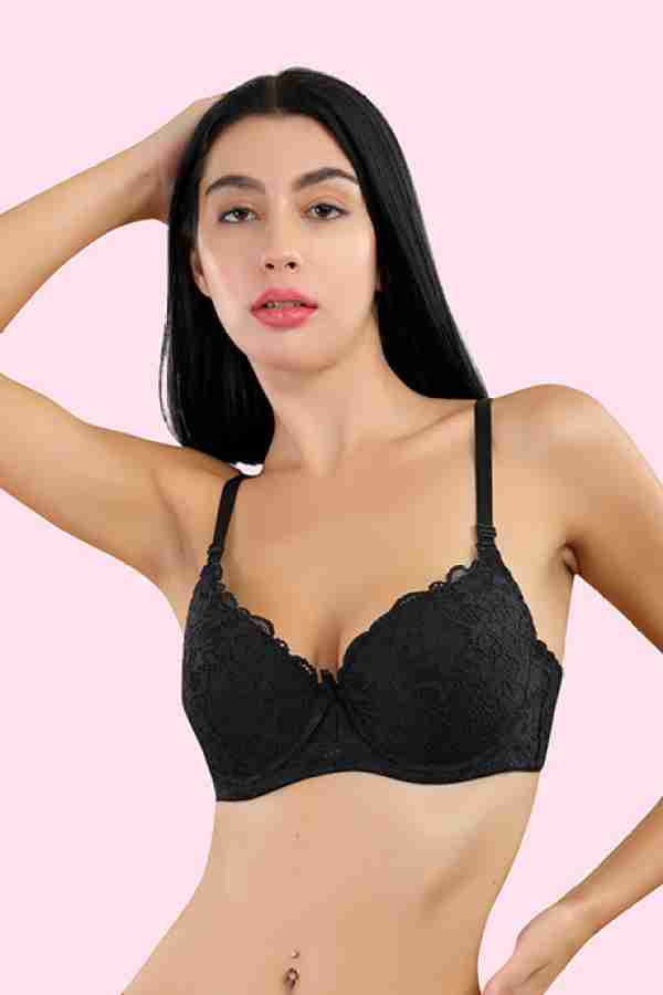 pink strings Pushup Full Coverage Lace Bra Women Push-up Lightly Padded Bra  - Buy pink strings Pushup Full Coverage Lace Bra Women Push-up Lightly  Padded Bra Online at Best Prices in India