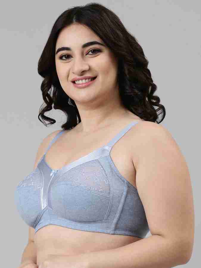 Buy Enamor A014 Super Contouring M-Frame Full Support Bra - Supima Cotton,  Non-Padded, Wirefree & Full Coverage Pearl at