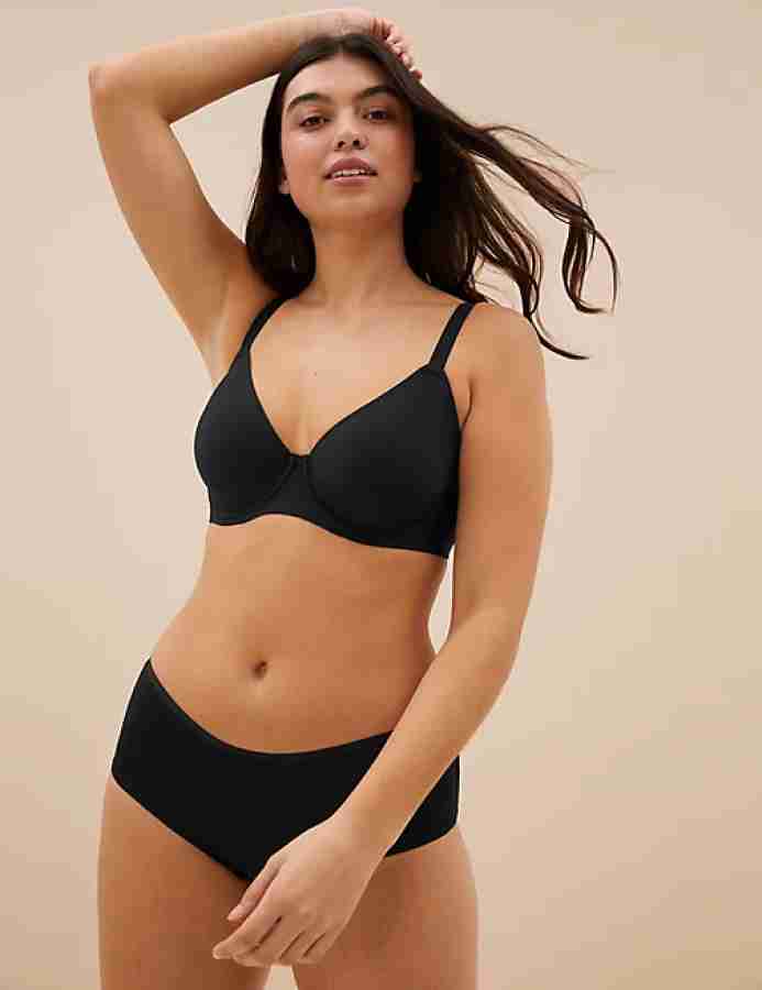MARKS & SPENCER Flexifit™ Invisible Wired Full-cup Bra A-E T332105BLACK ( 34DD) Women Everyday Non Padded Bra - Buy MARKS & SPENCER Flexifit™  Invisible Wired Full-cup Bra A-E T332105BLACK (34DD) Women Everyday Non