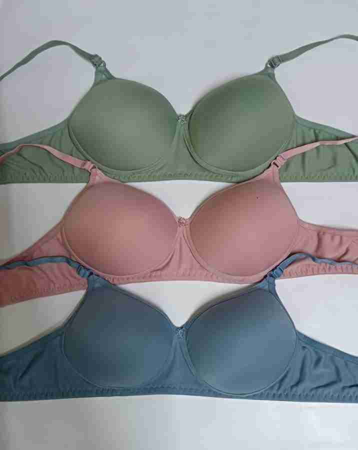 Buy Hothy Women Multicolor Self Design Cotton Blend Pack Of 3 Push-Up  Lightly Padded Bra (30) Online at Best Prices in India - JioMart.