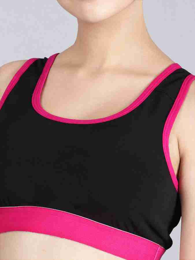 Lycra Cotton Non-Padded Ladies Designer Sports Bra, Pink and black at Rs  55/piece in Delhi