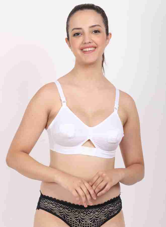 Skimweary Pure Cotton White bra for full comfort and support Women