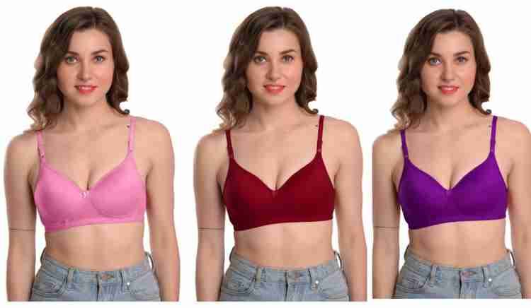 Buy A1 UNIQUE Cotton Flower Print Bra, Full-Padded, Non-Wired Bra, for  Women & Girls Everyday Bra (Set 5), Size-32 Multicolour at