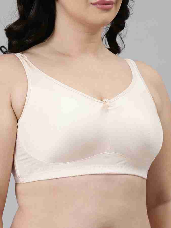 Enamor FB12 Full Support Bra - Non-Padded Wirefree Full Coverage 34DD Buff  - Roopsons