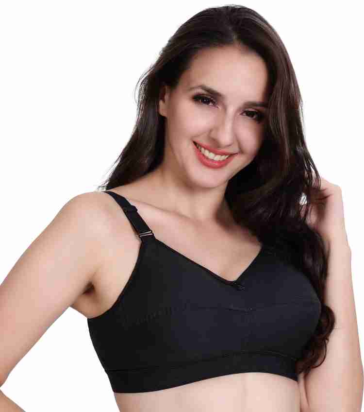 Trylo RIZA COTTONFIT-BLACK-36-G-CUP Women Full Coverage Non Padded Bra -  Buy Trylo RIZA COTTONFIT-BLACK-36-G-CUP Women Full Coverage Non Padded Bra  Online at Best Prices in India