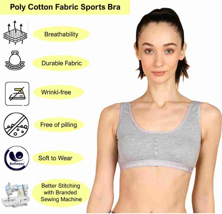 Buy STOGBULL Cotton Lycra Stretchable Full Coverage Non Padded Sports Bra  Combo Pack of 2 for Gym Yoga Exercise Running Workout Regular Daily use at