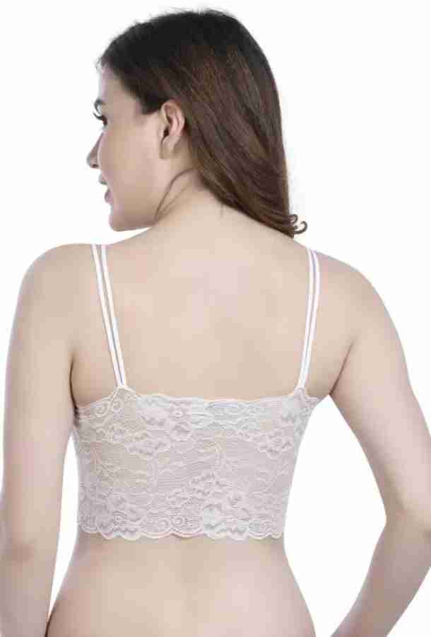 Women Bralette Lightly Padded Bra (white)