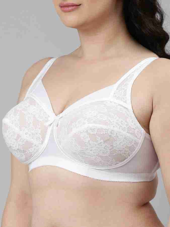 Enamor Full Coverage, Wirefree FB06 Full Support Classic Lace Lift Women  Full Coverage Non Padded Bra - Buy WHITE Enamor Full Coverage, Wirefree  FB06 Full Support Classic Lace Lift Women Full Coverage