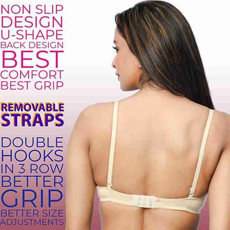 3X LADIES SEAMLESS REMOVABLE PADDED BRALETTE NON-WIRED BRA, SIZE S-3XL  BEAUFORME