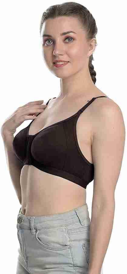 RKVILLA Cotton Front Open Non Padded Non Wired Full Coverage