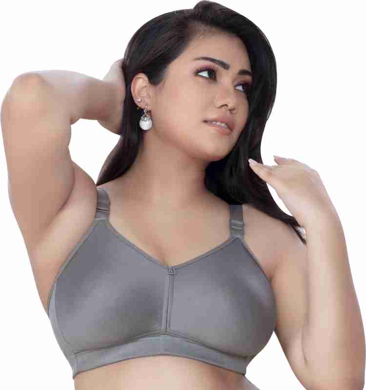 Trylo RIZA T-FIT-34-GREY-D-CUP Women Full Coverage Non Padded Bra