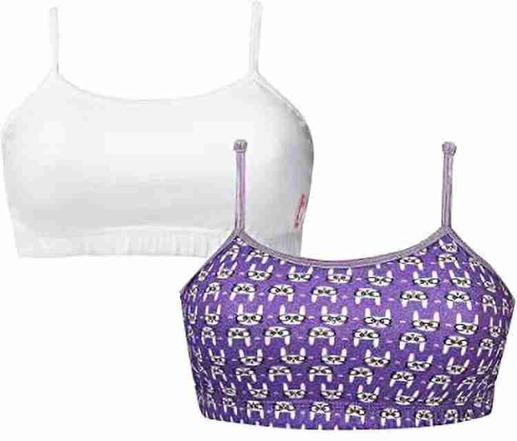 Double-layer Thin Strap Cotton Gym Bras  Non Padded Beginner Bra For –  D'chica